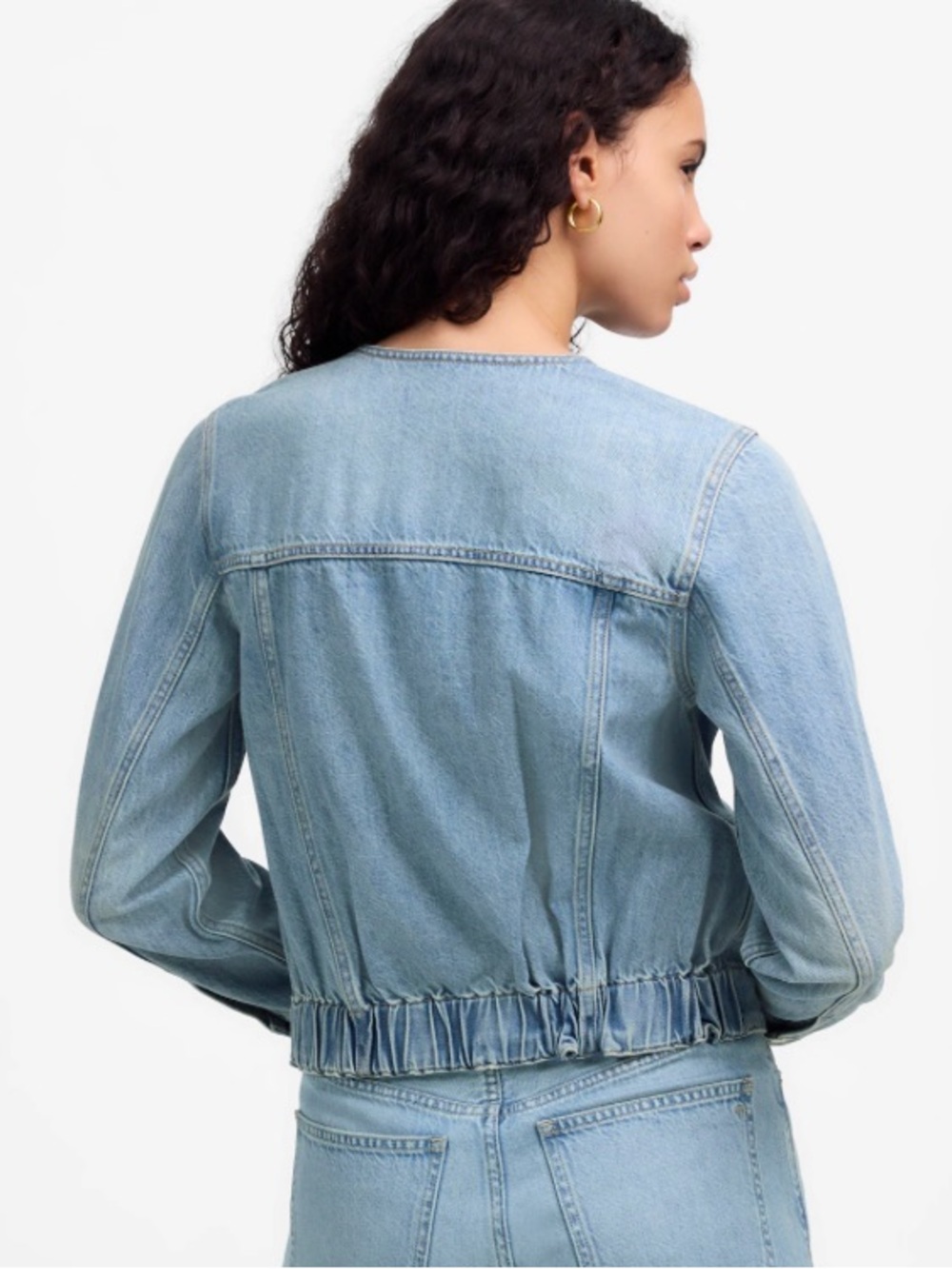 Madewell Cinched Lady Jacket in Ashbury Wash: Airy Denim- NWOT denim jacket - Picture 2 of 6